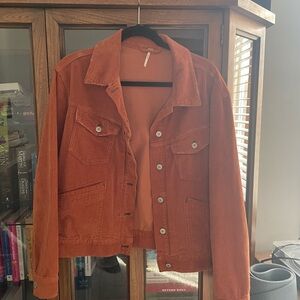 Orange Corduroy Free People Jacket